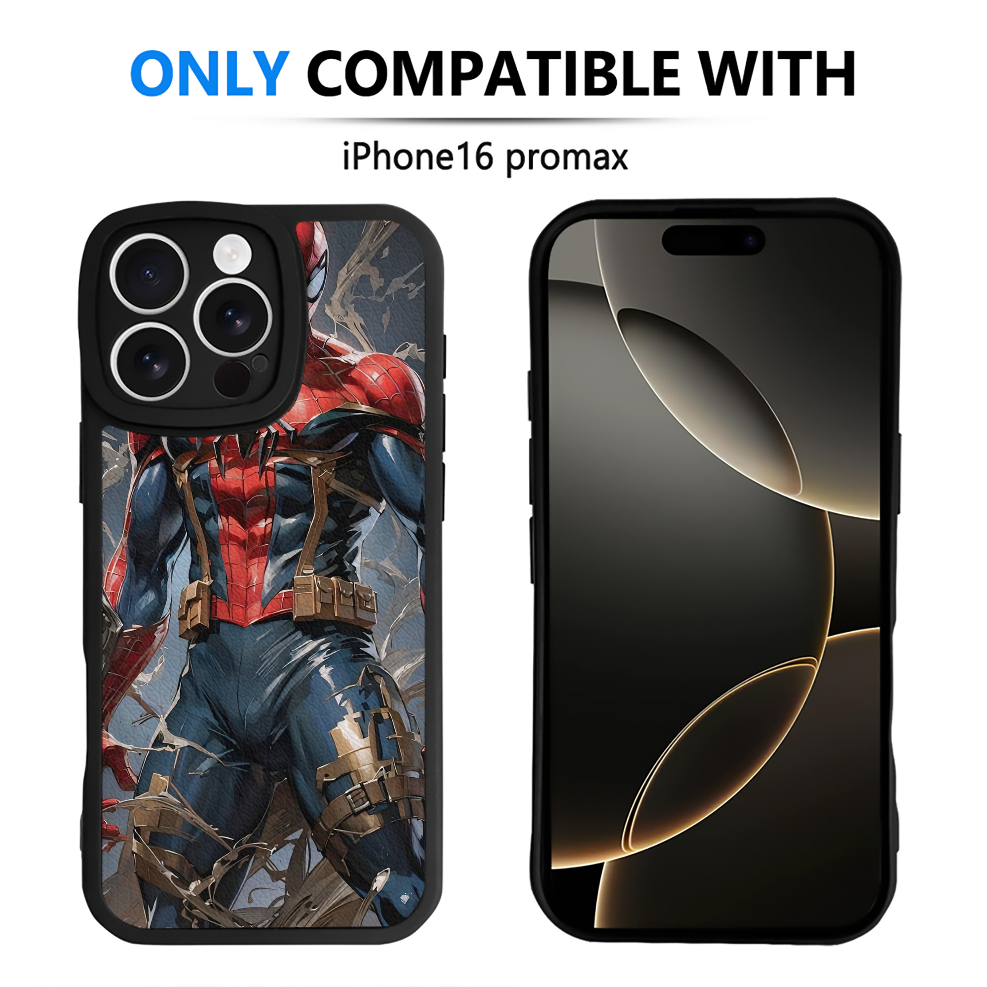 （画像用） Spider Man スパイダーマン 【iPhone 16シリーズ対応】シリコンスマホケース（レザー調） 材質：シリコン